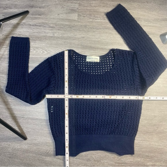 Fabrice Karel Paris Navy Crochet Knit Sweater Size 2 – Made in France - Picture 4 of 7
